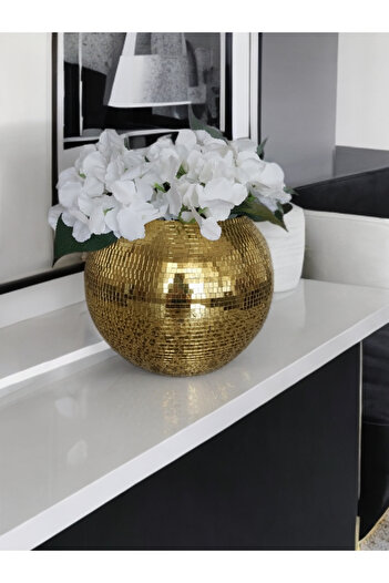 IŞILTI HOME DESIGN vază din sticlă cu oglindă auriu închis dimensiune mare