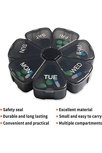 X SPRING Large Weekly Pill Organizer, 7 Day Portable Pill Box Case for Vitamin, Moisture Proof Pill