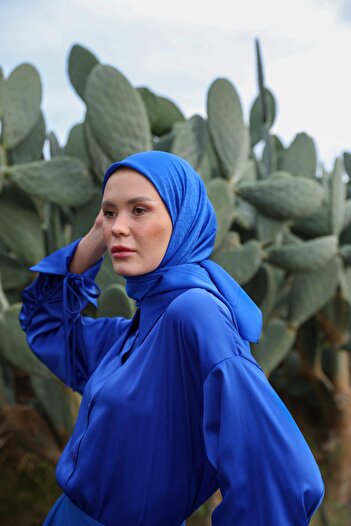 İpekhan Celina Jacquard Scarf Parliament Blue 9902-19