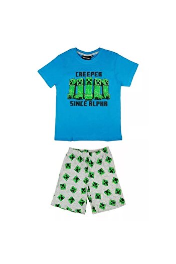 Mojang Children's Pajamas Minecraft, Creeper since Alpha, 12 years/152 cm, Blue/Green