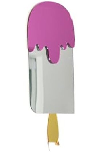 Slasa Ice Cream Design Wall Mirror by - Strawberry - 16 x 7 Inches