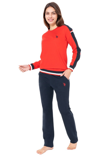 U.S. Polo Assn. Women's Cotton Tracksuit Set – Red Color, Comfortable Casual Sports Combination