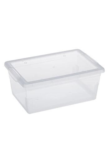 AB HOMES Plastic Storage Box with Lid Transparent 15L