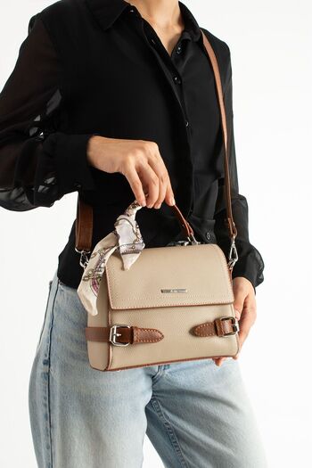 KIRASE Multi-Compartment Quality Shoulder and Arm Bag with Bow and Belt Detail