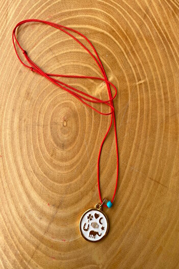 Shepidi Red String Gold Lucky Charm Pendant