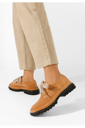 B T Shoes Camelové kožené polobotky Dasha V4