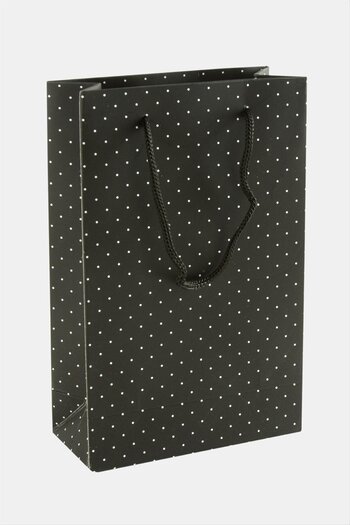 ZERO LAND Hn-Shop 11X17 Spotted Drawstring Cardboard Bag 1 Piece-Black