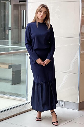 Nurcan Çetin Tunic Skirt Set with Side Zippers
