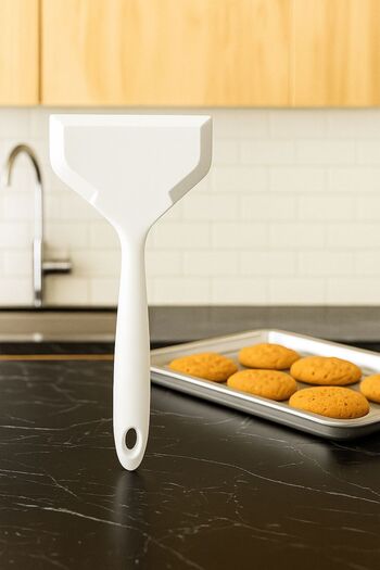 TARIK HOME Wide Silicone Kitchen Spatula - Easy to Clean, Non-Stick, Ergonomic Handle and Heat Resistant