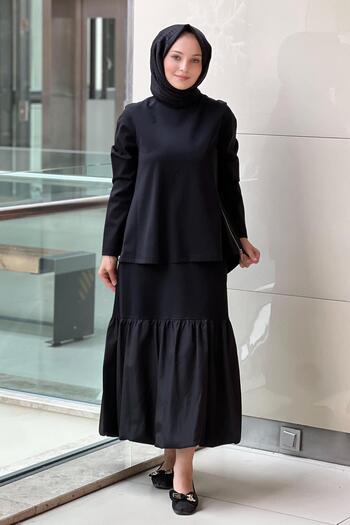 Nurcan Çetin Tunic Skirt Set with Side Zippers