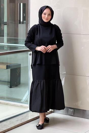 Nurcan Çetin Tunic Skirt Set with Side Zippers