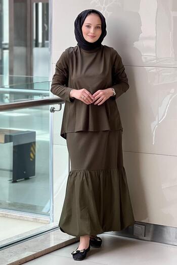 Nurcan Çetin Tunic Skirt Set with Side Zippers