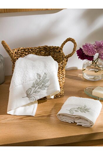 LC Waikiki Cotton Embroidered Towel Set of 2 (S4)