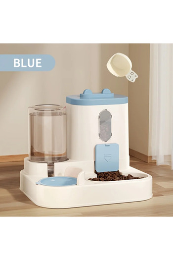 Choice1 blue 2in 1 Cat Food Dispenser Water and Food Integrated Fully Automatic Cat Food Feeding and Water D