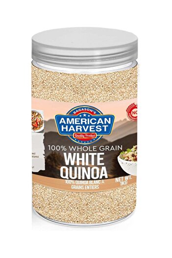 American Harvest Natural White Quinoa 1kg Jar – Premium Gluten-Free Superfood for Healthy Meals