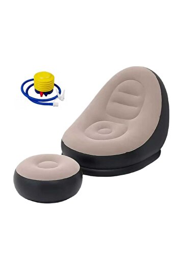 MNAR Inflatable Sofa Chair with Footrest & Pump – Portable Single Lounge Seat