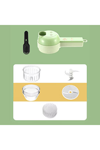Choice 1 Set 4In1 Electric Vegetable Cutter Set Handheld Wireless Electric Garlic Masher Food Chopper Meat