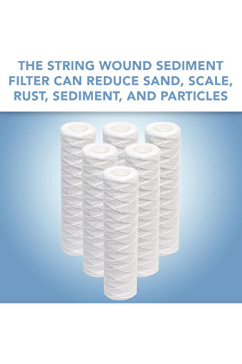 Choice 6Pcs 6pcs Universal String Wound Sediment Water Filter Cartridges for Most 10-Inch RO Unit 5 Micron