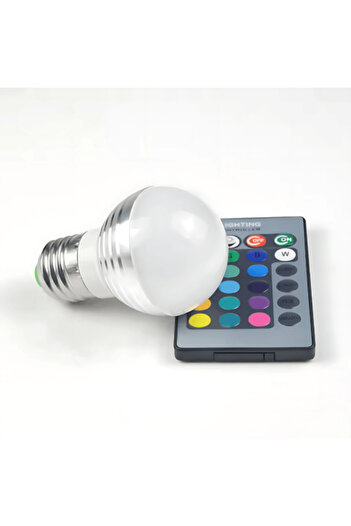 Happy Light RGB Smart LED Bulb with Remote Control - 3W, E27 Base