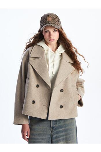 LC Waikiki Double-Breasted Collar Women's Cashmere Jacket (W5)
