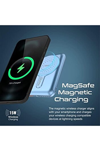 Promate Magnetic Wireless Power Bank, 10000mAh 15W Qi Wireless Mag-Safe Battery Pack with 20W USB-C,