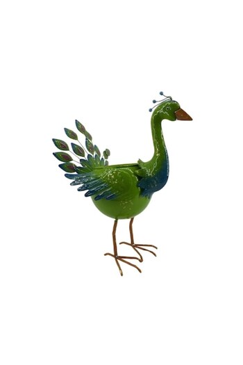 hectarul Decorative Metal Painted Peacock Pot, 45 x 26 x 50 cm