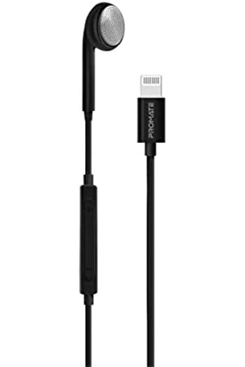 Promate Earbuds with Lightning Connector, Ergonomic In-Ear Apple MFi Certified Mono Earphone with Mi
