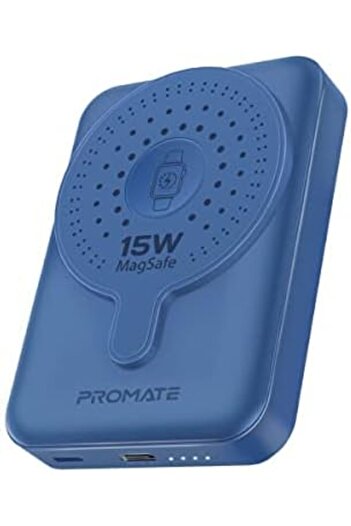 Promate Magnetic Wireless Power Bank, Portable 10000mAh 15W Wireless Dual Magnetic and Apple Watch C
