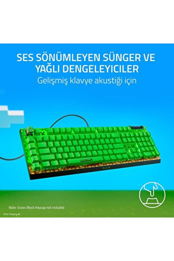 RAZER BlackWidow V4 X Mechanical Gaming Keyboard: Green Switches - Minecraft Edition