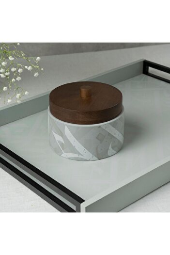 Dallaty grey porcelain date bowl with lid 14*14*11 cm