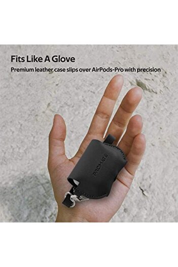 Promate AirPods Pro Case, Protective Faux Leather Cover with Wireless Charging Compatible Cover, Ant