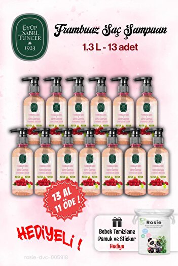 Eyüp Sabri Tuncer Buy 13 Pay for 11 Shampoo Vinegar Raspberry 100 ml and Rosie