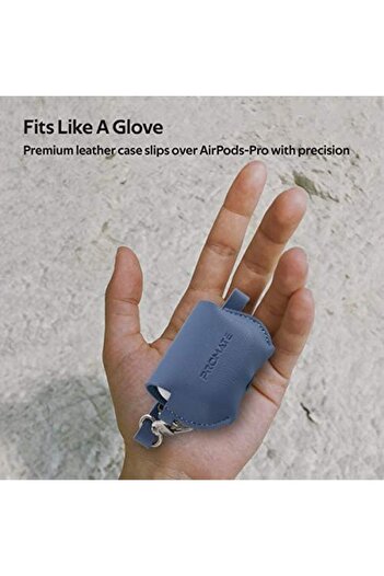 Promate AirPods Pro Case, Protective Faux Leather Cover with Wireless Charging Compatible Cover, Ant