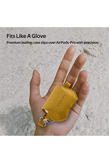 Promate AirPods Pro Case, Protective Faux Leather Cover with Wireless Charging Compatible Cover, Ant