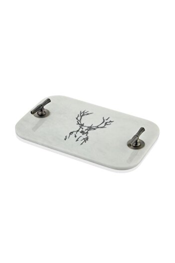 SETABIANCA Evza Alpine Marble Geyikli Rectangular Tray