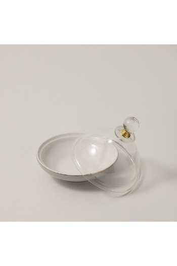 Dallaty grey porcelain date bowl with lid 13*13*12 cm