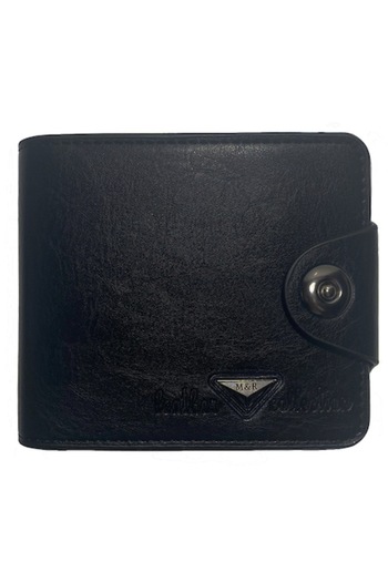 OEM Men's Wallet Made of Eco-Leather, Model M&R, Magnetic Clasp Closure, Black
