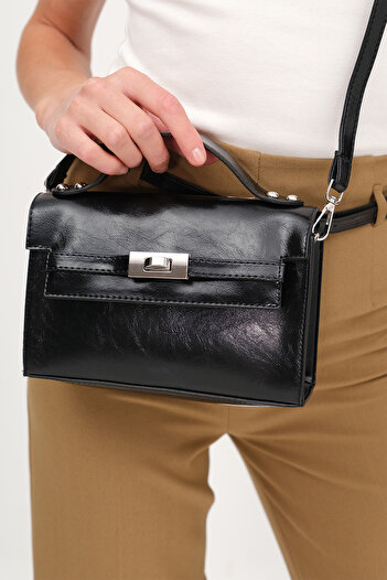Addax Lock Detailed Hand and Shoulder Bag Ç2155