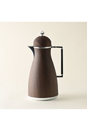 Dallaty 2 Pieces Plastic Vacuum Flask Koufa Dark Wood 1L