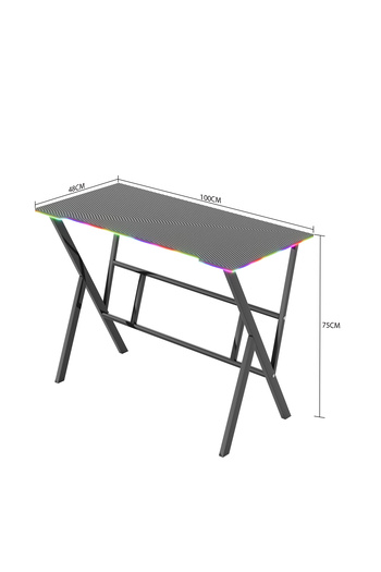 VariFurnx 100/120/140cm Gaming Desk Smart Bluetooth Led Strip Music Sync Computer Desk Carbon Fiber Surface