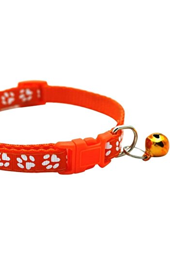 General Store Zgardă reglabilă cu clopoțel pentru câini și pisici, 21-35 cm, portocalie