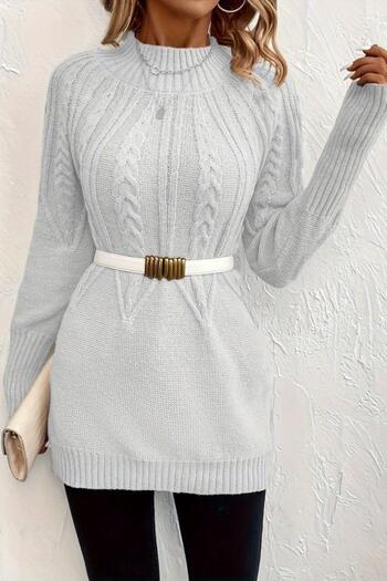 Mossta Turtleneck Knit Blouse - White