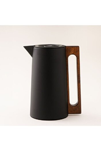 Dallaty Steel Vacuum Flask Flask With Wood Handle 1L, Black