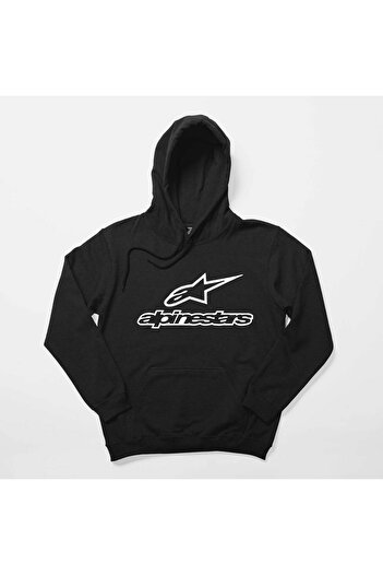 Z zepplin Alpinestars Logo Text Черна качулка с качулка