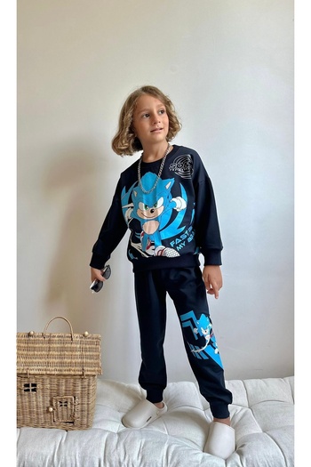 Patriko Boys Sonic New Season Long Sleeve Sweatshirt Tracksuit Bottom Top Set