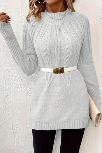 Mossta Turtleneck Knit Blouse - White