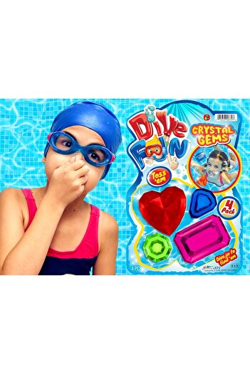 Jaru Diving Gems & Crystals Pool Toys – Fun Swim Training Sinkers for Kids + Bonus Ball