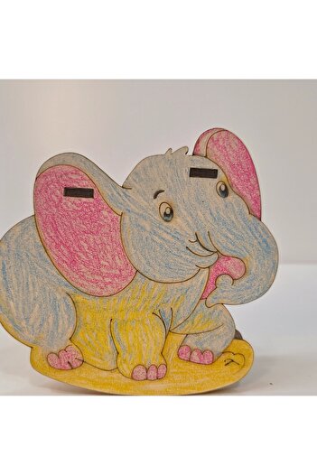 toptanetkinlikboyama Rocking Elephant Wooden Painting Set |   Educational Balance and Painting Activity for Children |   Mdf Event Product