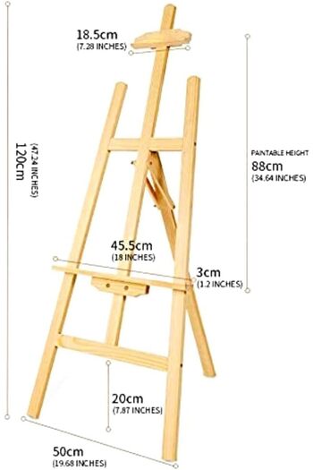 Slasa Adjustable Wooden Easel by for Artists and Painting - Durable Beechwood Display Stand