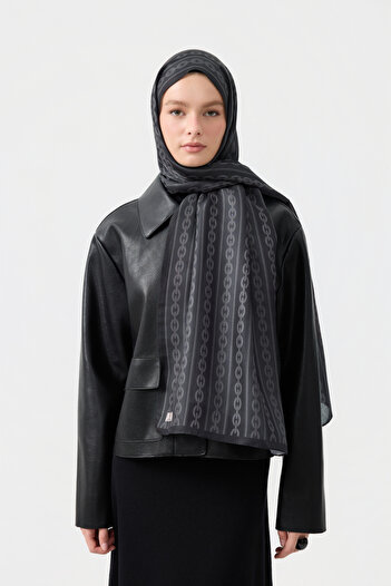 Qef Cotton Twill Şal Chain Siyah
